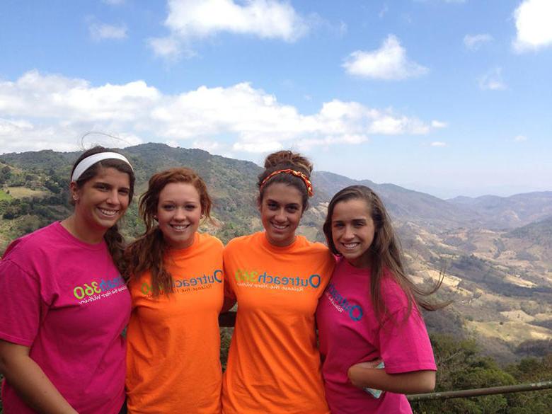 Students studying abroad as part of the Outreach360 Program